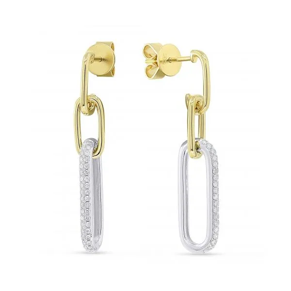 Diamond Paperclip Dangle Earrings Hingham Jewelers Hingham, MA