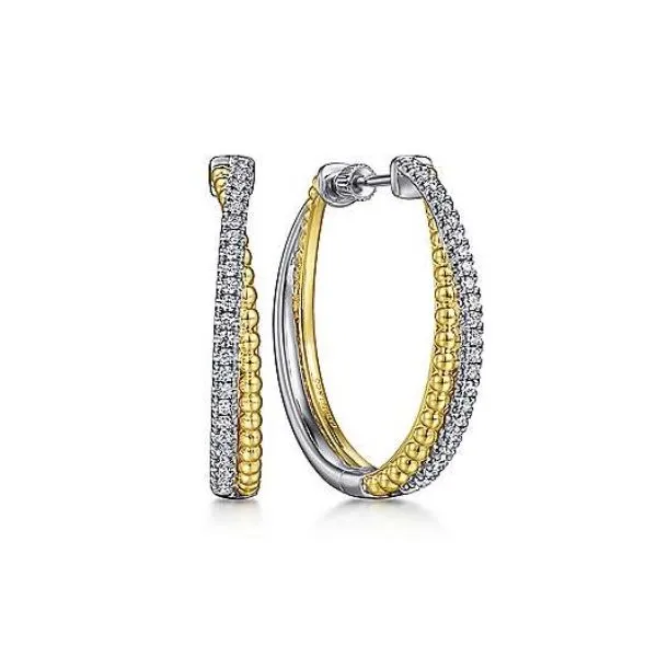 Diamond Crossover Hoops Hingham Jewelers Hingham, MA