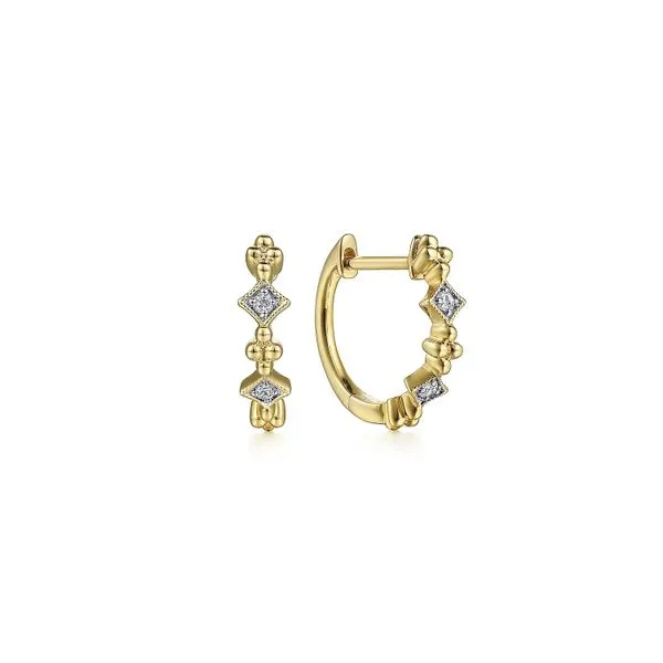 Diamond Huggie Hoop Earrings Hingham Jewelers Hingham, MA