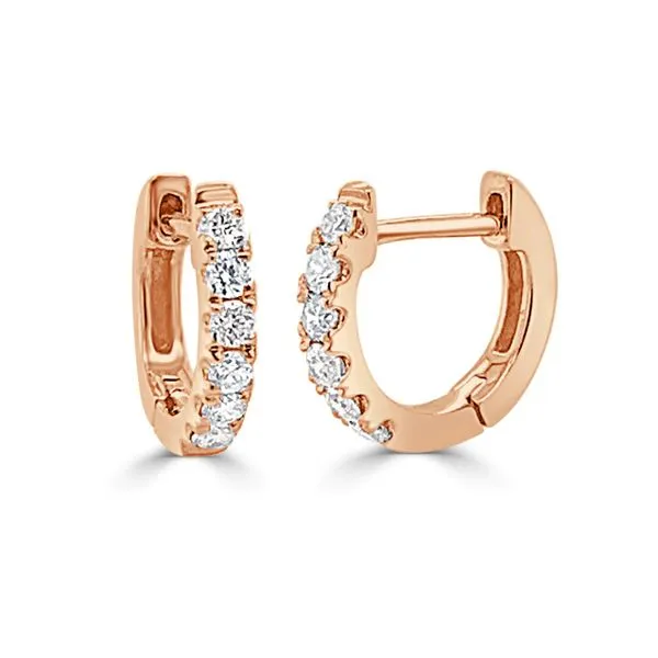 Petite Diamond Huggie Hoop Earrings Hingham Jewelers Hingham, MA