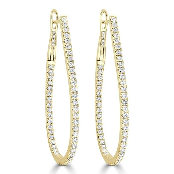 Pear Shaped Inside-Out Diamond Hoops Hingham Jewelers Hingham, MA