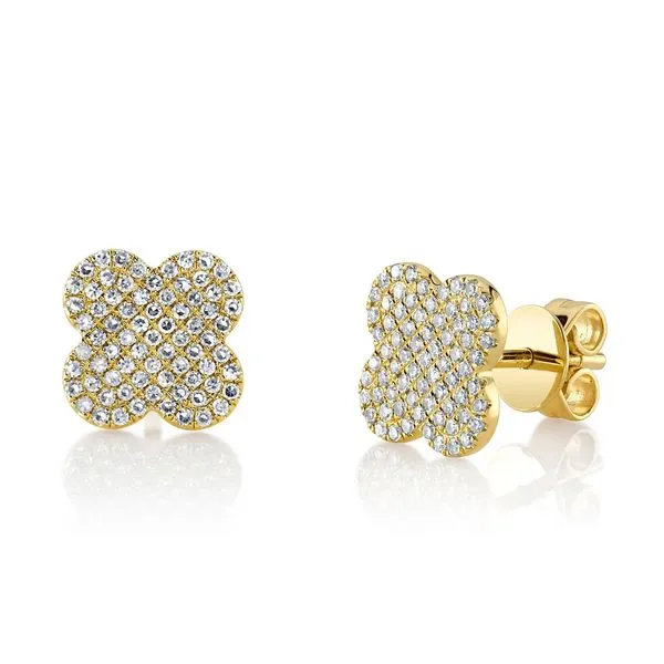 Diamond Pave Clover Stud Earrings Hingham Jewelers Hingham, MA
