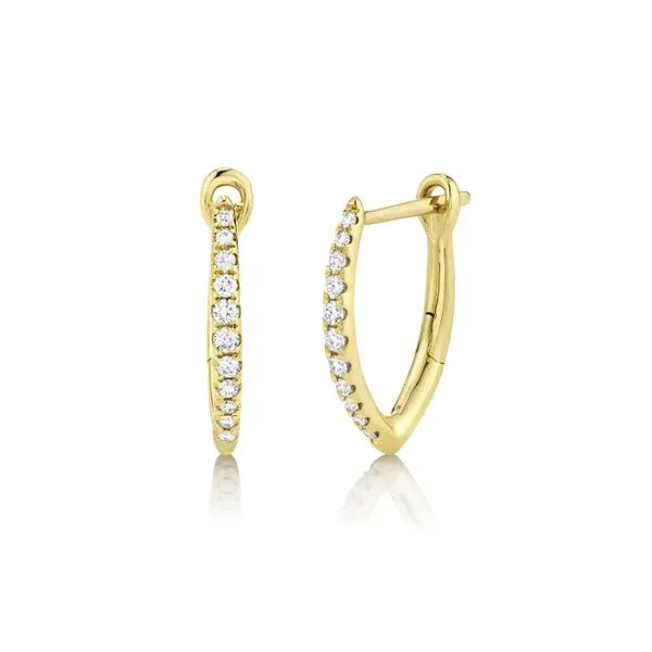 Diamond V Hoop Earrings Hingham Jewelers Hingham, MA