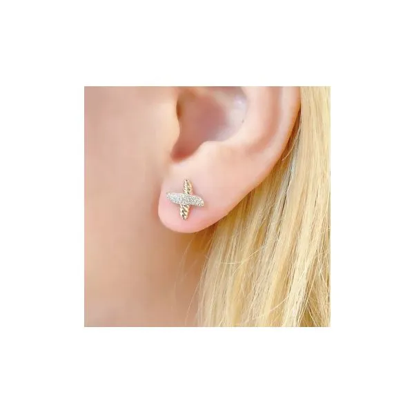 Diamond X Stud Earrings Image 2 Hingham Jewelers Hingham, MA