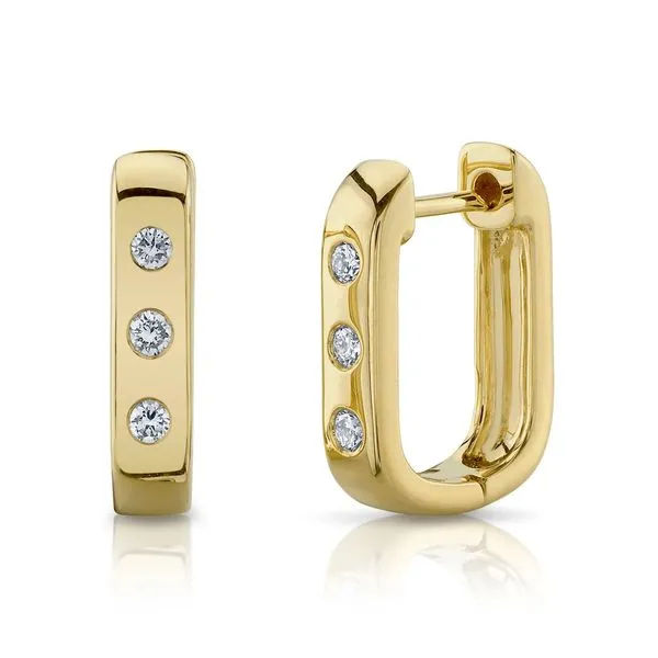 Paperclip Huggie Hoop Earrings Hingham Jewelers Hingham, MA