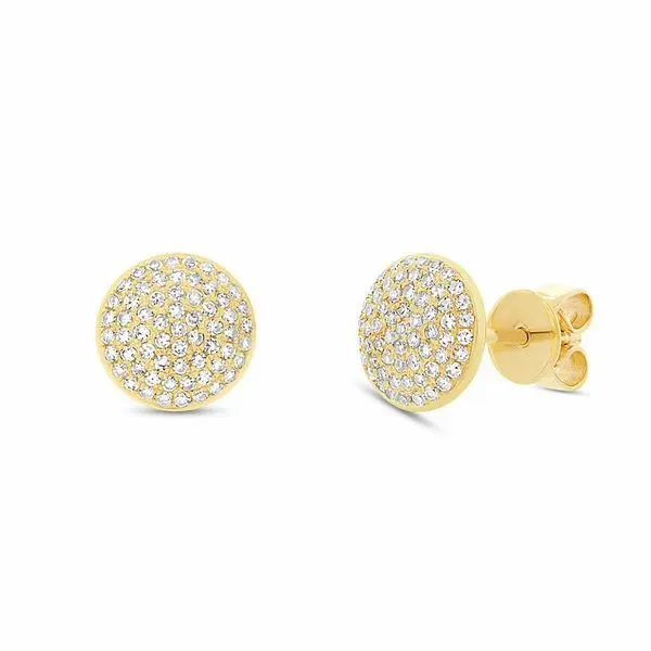 Diamond Pave Circle Stud Earrings Hingham Jewelers Hingham, MA