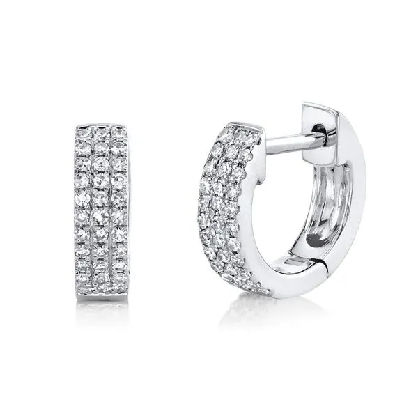 Diamond Pave Mini-Huggie Hoop Earrings Hingham Jewelers Hingham, MA
