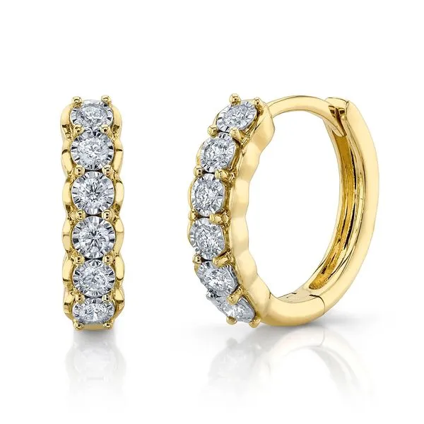 Diamond Huggie Hoop Earrings Hingham Jewelers Hingham, MA