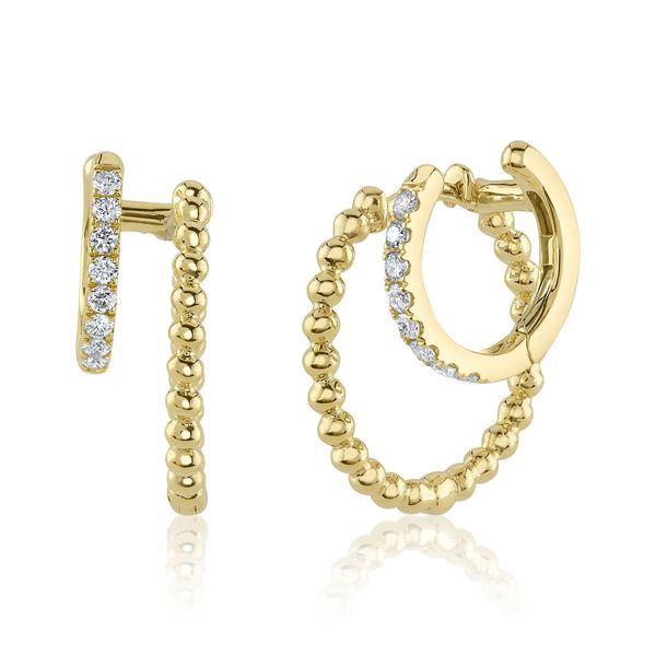 Diamond Double Huggie Hoop Earrings Hingham Jewelers Hingham, MA