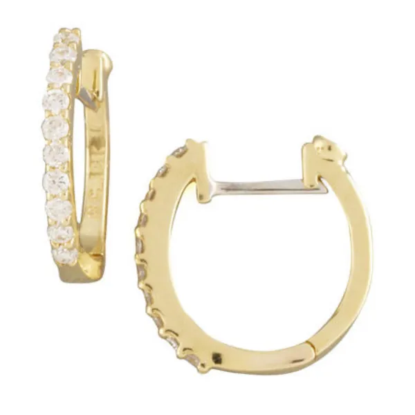 Diamond Huggie Hoop Earrings Hingham Jewelers Hingham, MA