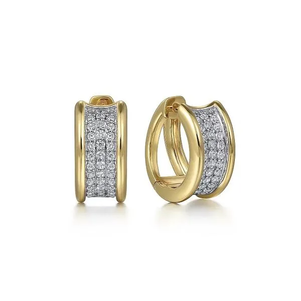 Diamond Pave Huggie Hoop Earrings Hingham Jewelers Hingham, MA