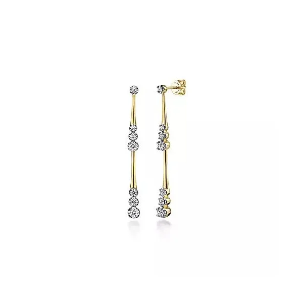 Linear Diamond Station Stud Earrings Hingham Jewelers Hingham, MA