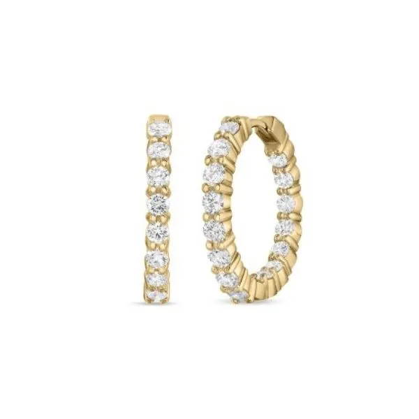 Small Inside Out Diamond Hoops Hingham Jewelers Hingham, MA