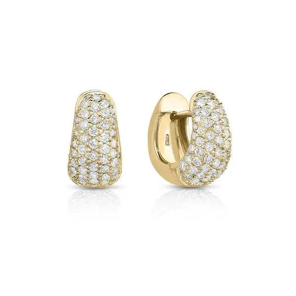Diamond Pave Huggie Hoop Earrings Hingham Jewelers Hingham, MA