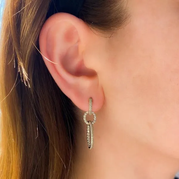 Diamond Pave Dangle Earrings Image 2 Hingham Jewelers Hingham, MA