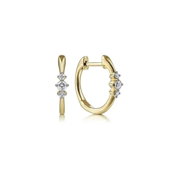 Diamond Huggie Hoop Earrings Hingham Jewelers Hingham, MA