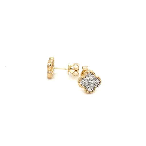 Diamond Pave Clover Stud Earrings Hingham Jewelers Hingham, MA