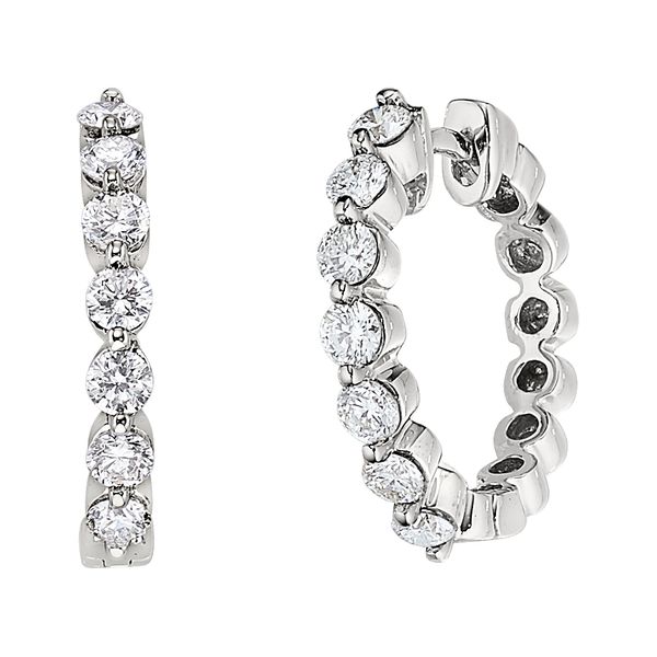 Diamond Huggie Hoop Earrings Hingham Jewelers Hingham, MA