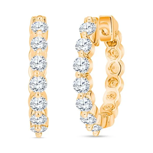 Diamond Huggie Hoop Earrings Hingham Jewelers Hingham, MA