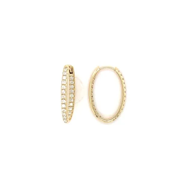 Elongated Inside Out Diamond Hoop Earrings Hingham Jewelers Hingham, MA