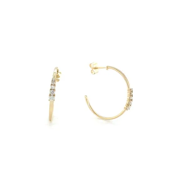 Graduated Diamond Hoop Earrings Hingham Jewelers Hingham, MA