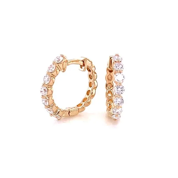 Diamond Huggie Hoop Earrings Hingham Jewelers Hingham, MA