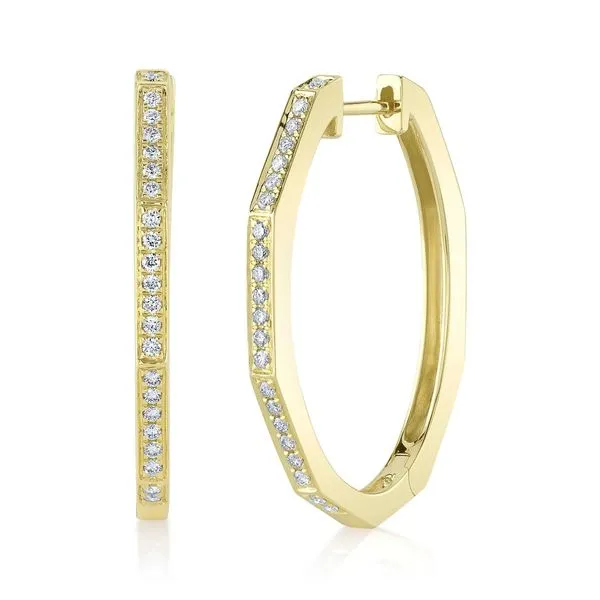 Octagon Diamond Hoop Earrings similar item image