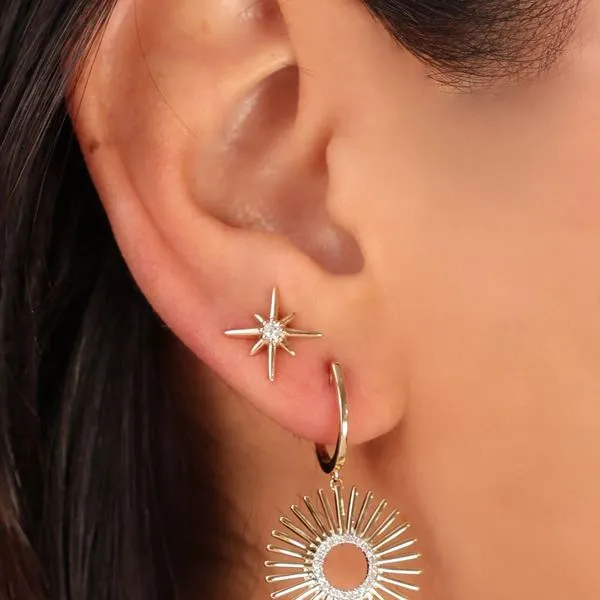 North Star Diamond Stud Earrings Image 2 Hingham Jewelers Hingham, MA