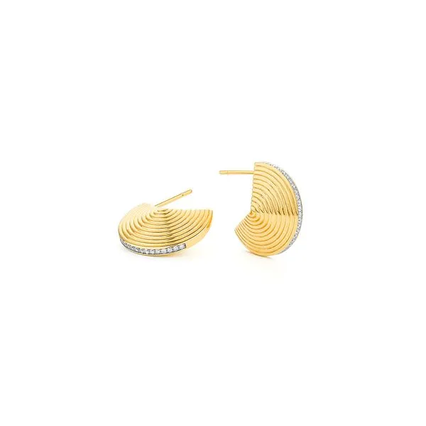 Diamond Disc Hoop Earrings Hingham Jewelers Hingham, MA