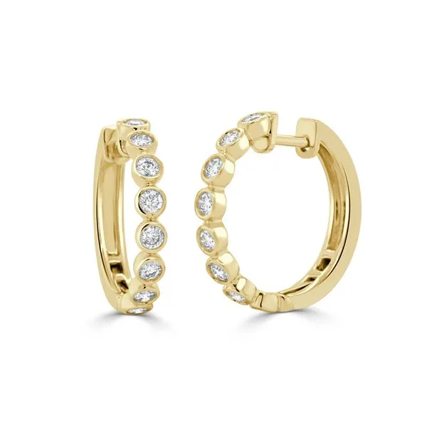 Diamond Bezel Hoop Earrings Hingham Jewelers Hingham, MA