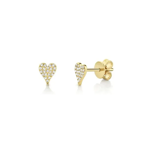 Diamond Pave Heart Stud Earrings Hingham Jewelers Hingham, MA