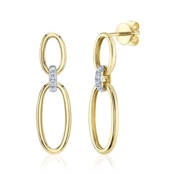 Diamond Accented Oval Drop Dangle Earrings Hingham Jewelers Hingham, MA