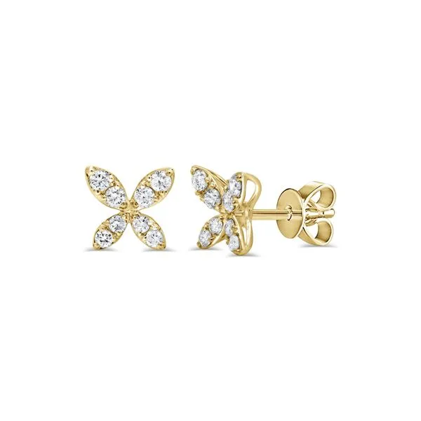 Diamond Butterfly Stud Earrings
