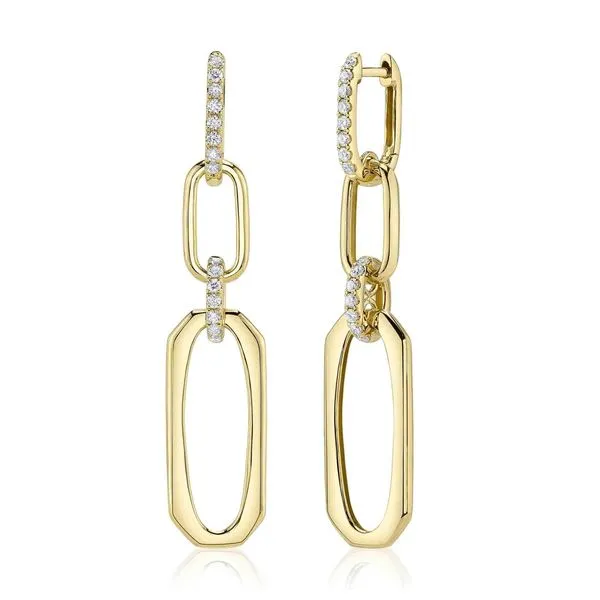 Diamond Paperclip Dangle Earrings Hingham Jewelers Hingham, MA