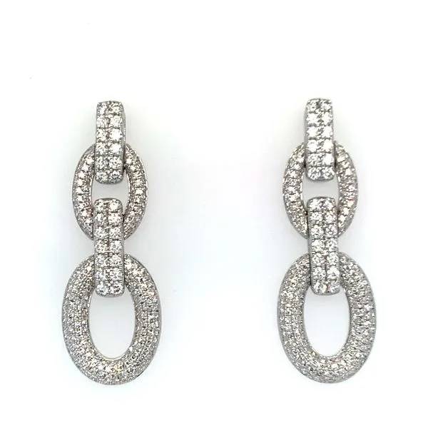 Diamond Pave Drop Dangle Earrings Hingham Jewelers Hingham, MA