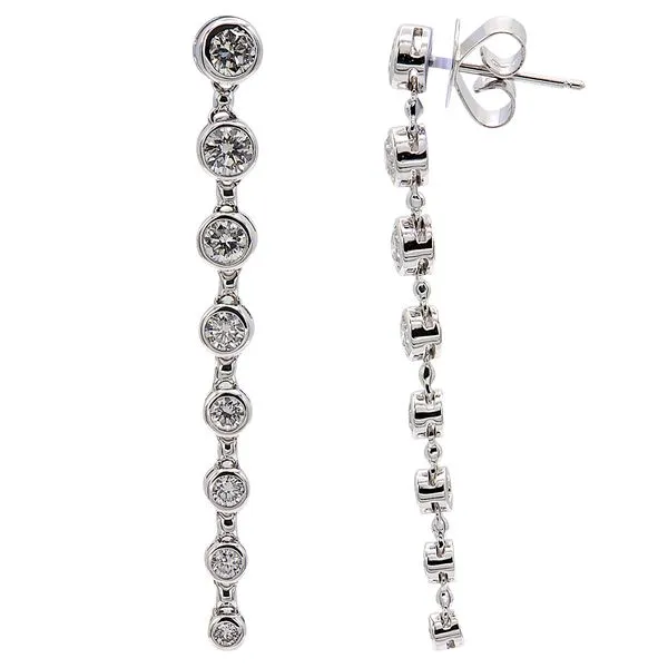Diamond Bezel Drop Earrings