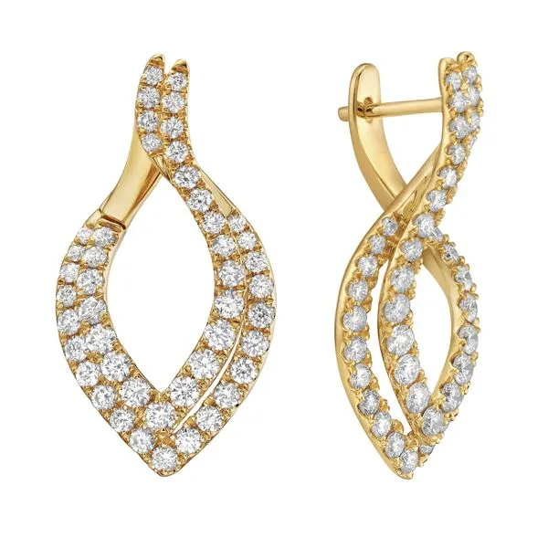 Diamond Swirl Drop Earrings