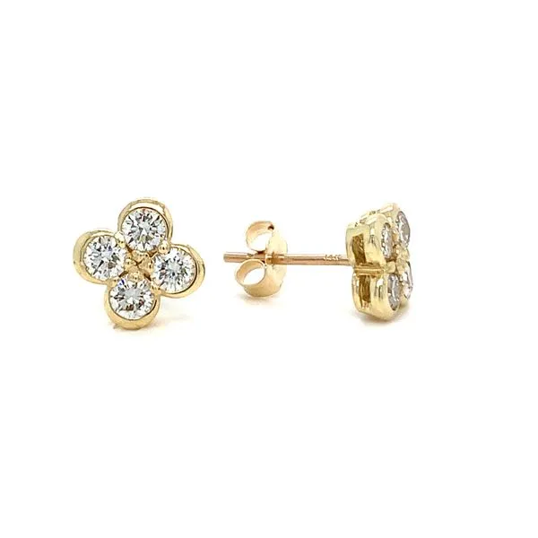 Diamond Clover Stud Earrings