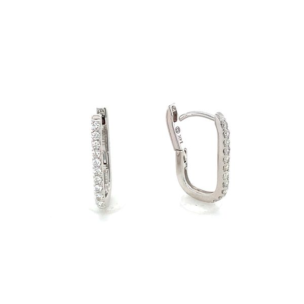Diamond Oval Hoop Earrings Hingham Jewelers Hingham, MA