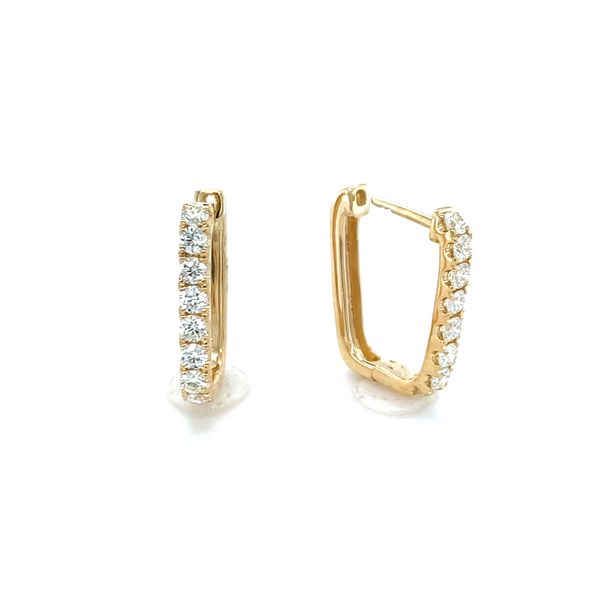 Diamond Oval Hoop Earrings Hingham Jewelers Hingham, MA