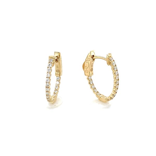 Diamond Inside-Out Oval Hoop Earrings Hingham Jewelers Hingham, MA