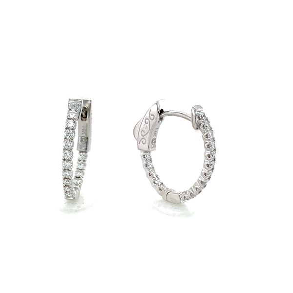 Diamond Inside-Out Oval Hoop Earrings Hingham Jewelers Hingham, MA