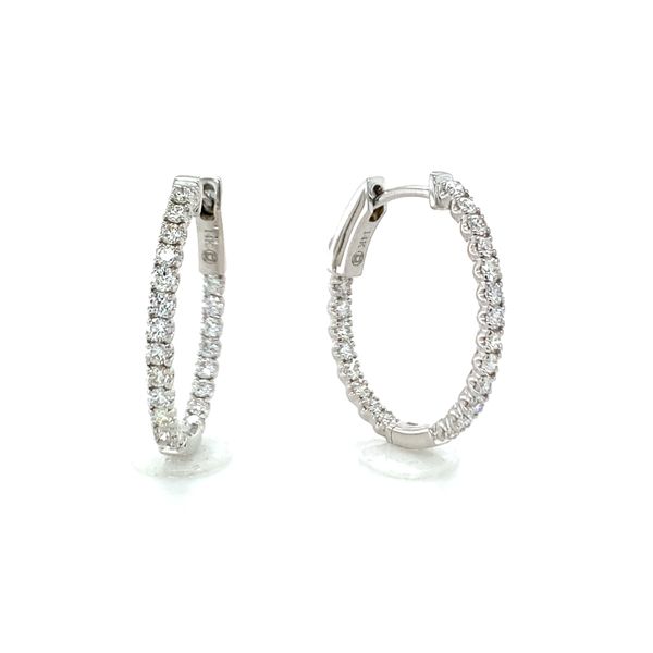Diamond Inside-Out Oval Hoop Earrings Hingham Jewelers Hingham, MA