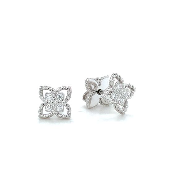Principessa Diamond Flower Stud Earrings Hingham Jewelers Hingham, MA