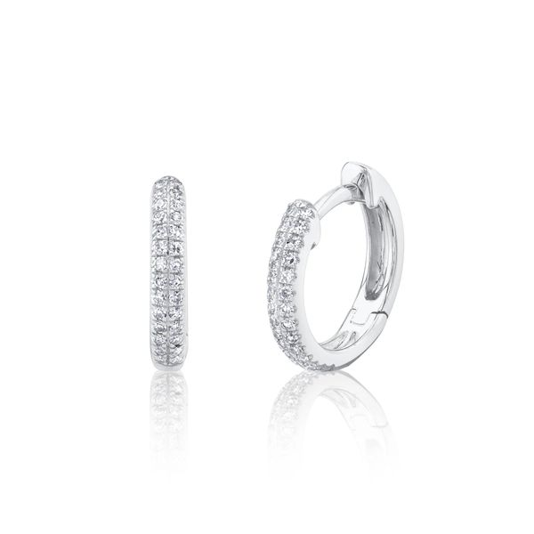 Diamond Pave Huggie Hoop Earrings Hingham Jewelers Hingham, MA