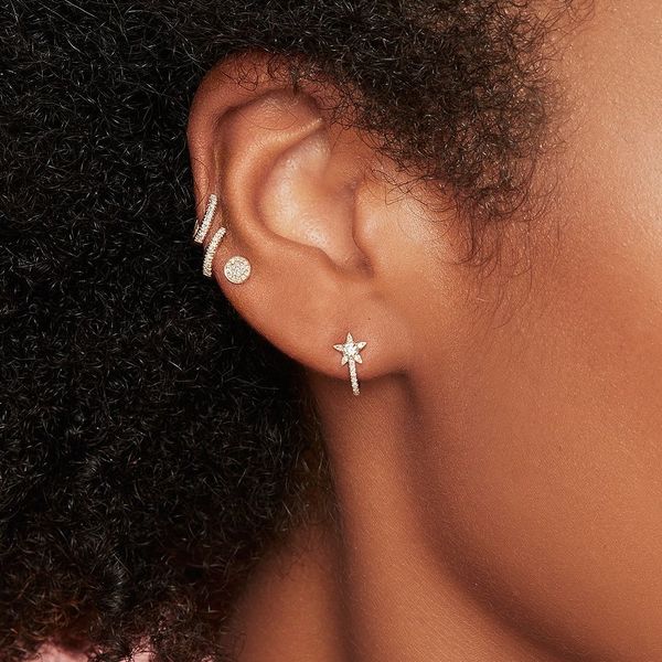 Diamond Pave Disc Stud Earrings Image 2 Hingham Jewelers Hingham, MA