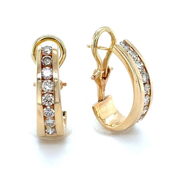 Estate Diamond Hoop Earrings Hingham Jewelers Hingham, MA