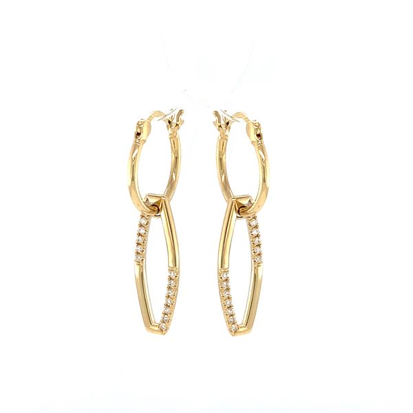 Geometirc Dangle Earrings with Diamond Pave Hingham Jewelers Hingham, MA