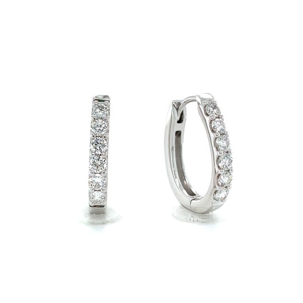 Diamond Oval Hoop Earrings Hingham Jewelers Hingham, MA