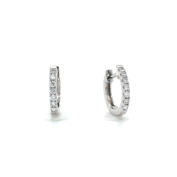 Diamond Huggie Hoop Earrings Hingham Jewelers Hingham, MA